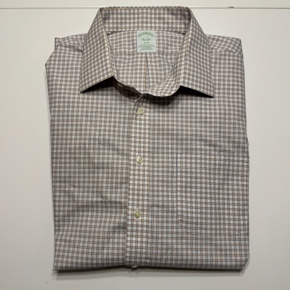 Brooks Brothers Other - Brooks Brothers Classic Brown Checkered Dress Shirt